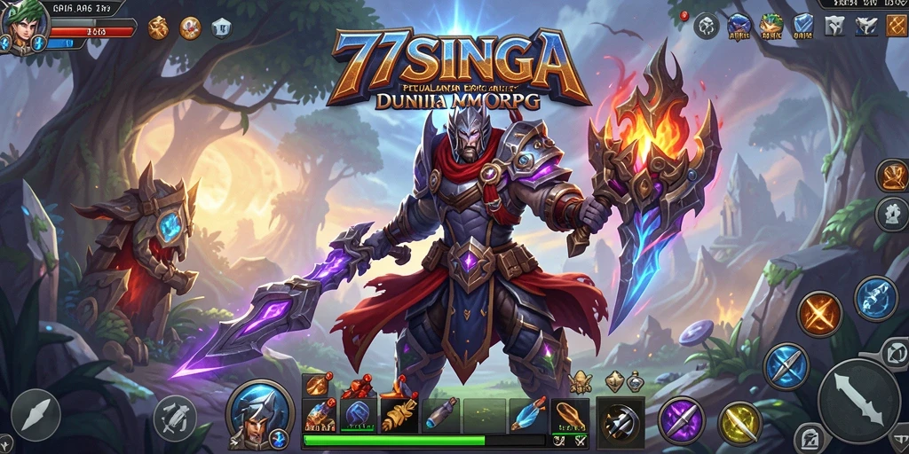 Tampilan gameplay 77SINGA yang menakjubkan dalam dunia MMORPG.