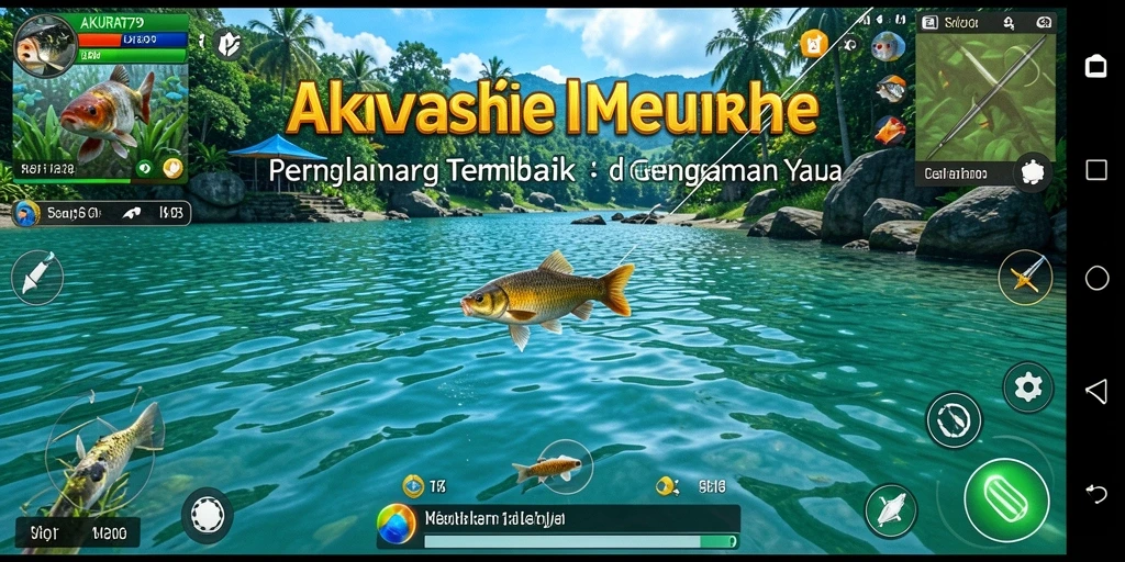 Tampilan gameplay AKURAT79 yang mendebarkan saat memancing ikan besar.