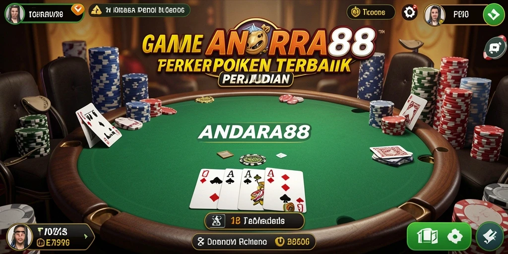 Screenshot gameplay ANDARA88 menampilkan keseruan bermain Poker dengan teman-teman.