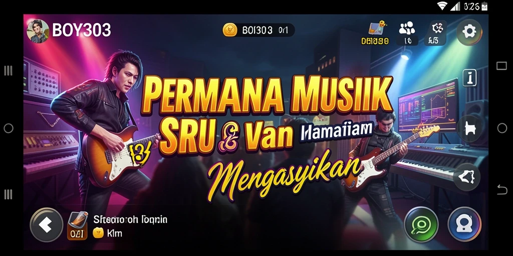 Tampilan gameplay menarik pada aplikasi musik BOY303.