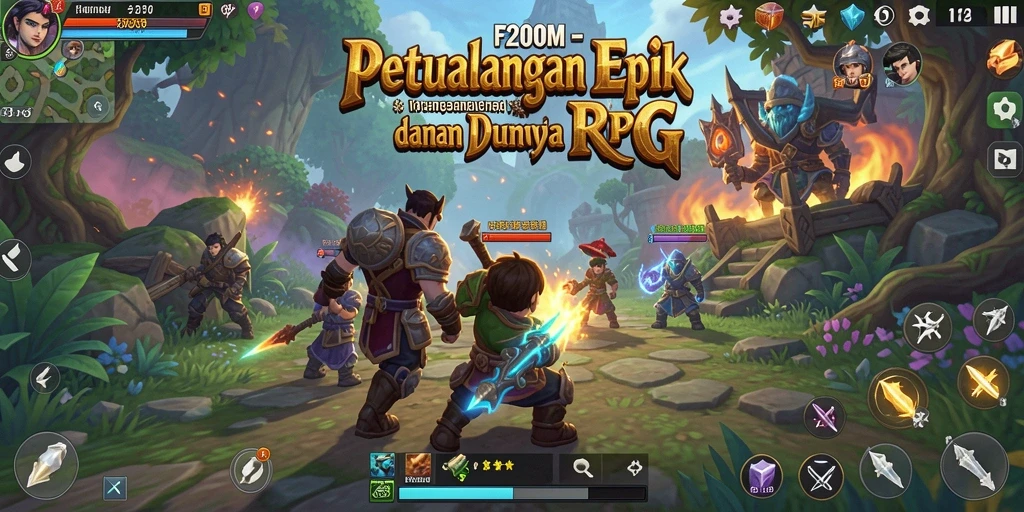 Gameplay <strong>F200M</strong> menampilkan aksi seru di dunia RPG yang luas.