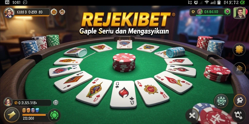 Screenshot gameplay seru dari game Gaple REJEKIBET.