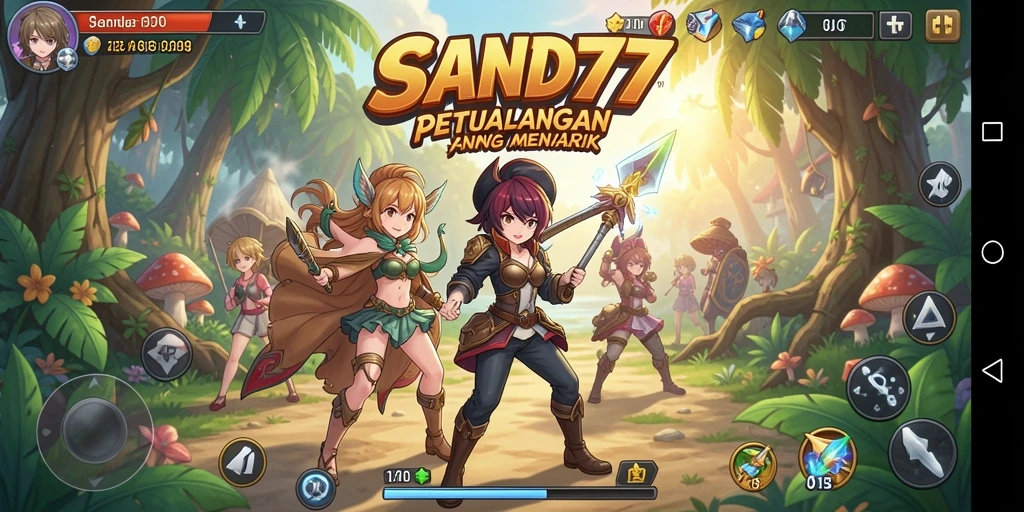 Tangkapan layar SAND77 menunjukkan karakter anime beraksi dalam pertempuran menegangkan.