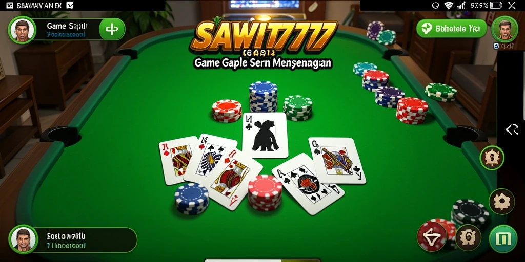 Tampilan gameplay Gaple yang seru dan interaktif di SAWIT777.