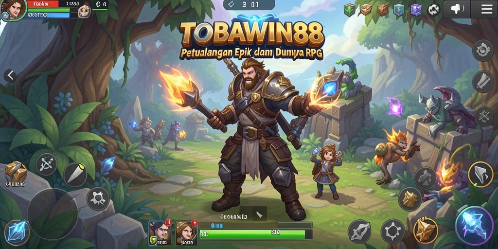 Tampilan gameplay TOBAWIN88 dengan aksi RPG yang mendebarkan.
