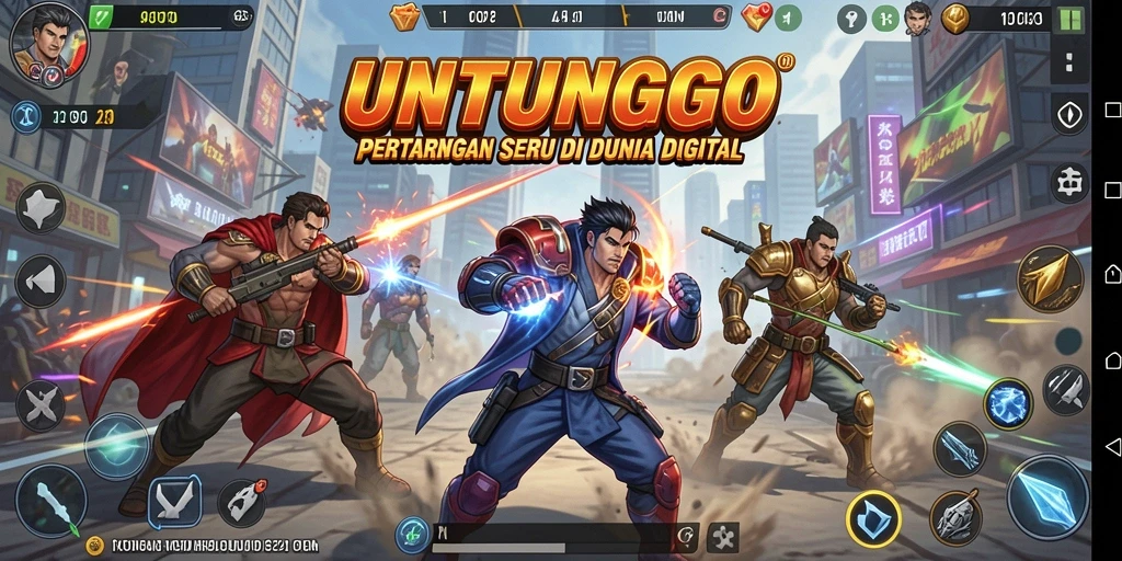 Gameplay UNTUNGGO menampilkan aksi pertarungan yang intens dan mendebarkan.